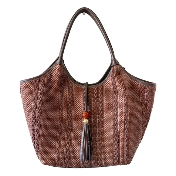 Cheval Firenze Handbags - Cheval Firenze Tote Bag Womens Large Brown NEW Woven Leather Made in Italy